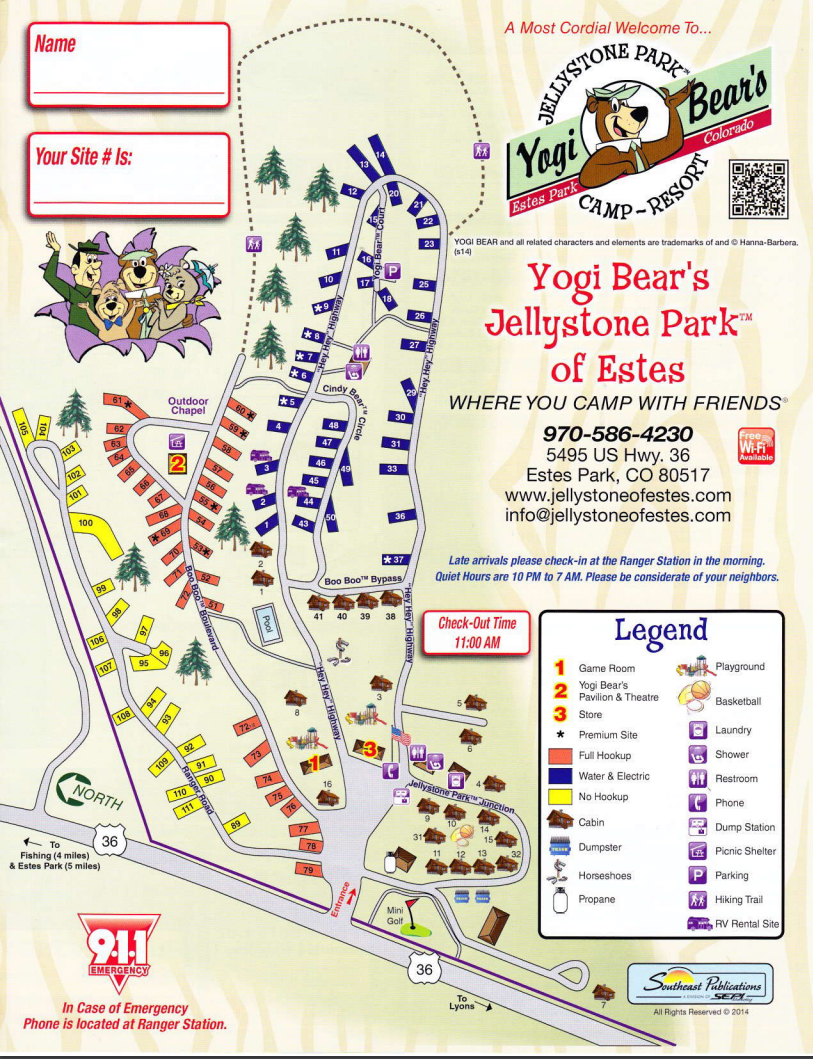 Park Map Yogi Bear's Jellystone Park