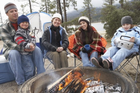 Camping around the campfire in Estes Park Colorado