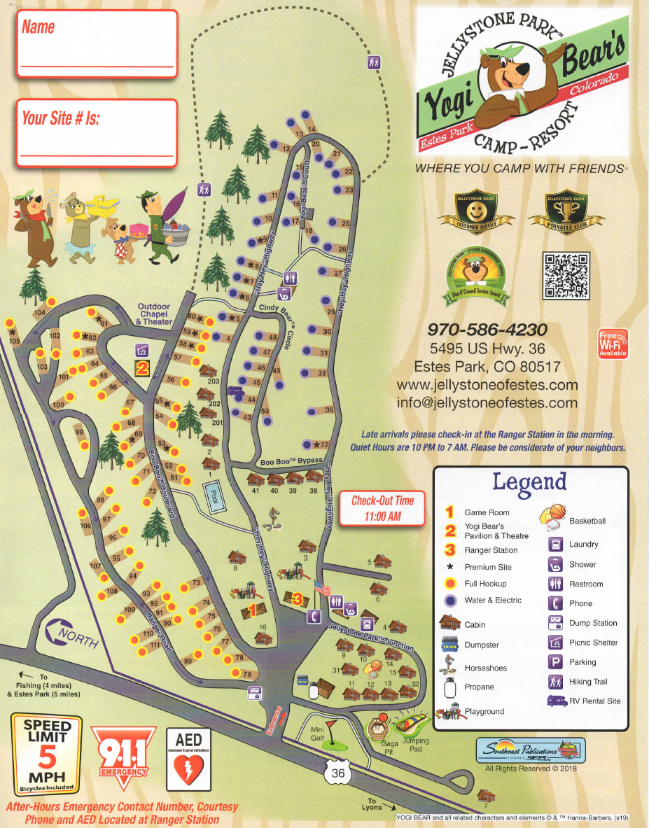 Yogi Bear Jellystone Park Map