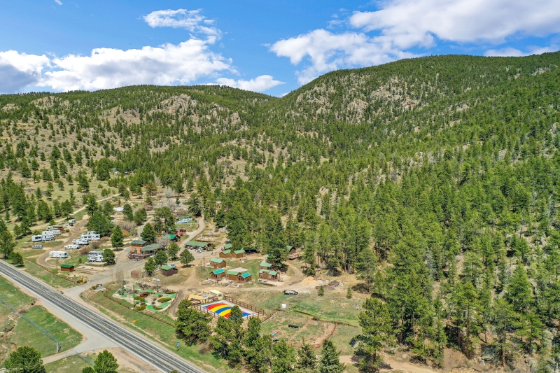 jp jellystone park estes park co aerial at RV Park Estes CO