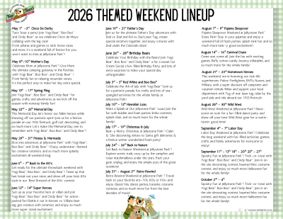 jep 2026 themed wknds calendar img at RV Park Estes CO